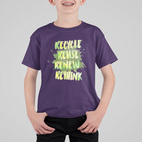 Earth Day T Shirt For Kid Recycle Reuse Renew Rethink Go Green Go Planet Earth Day - Wonder Print Shop
