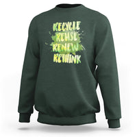 Earth Day Sweatshirt Recycle Reuse Renew Rethink Go Green Go Planet Earth Day - Wonder Print Shop