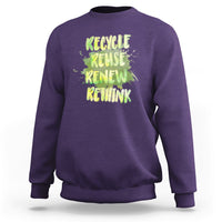 Earth Day Sweatshirt Recycle Reuse Renew Rethink Go Green Go Planet Earth Day - Wonder Print Shop