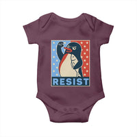 Funny Penguin Resist Graphic Baby Onesie Resist Protest Against Tariffs