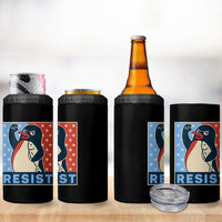 Funny Penguin Resist Graphic 4 in 1 Can Cooler Tumbler Resist Protest Against Tariffs