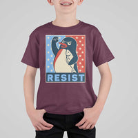 Funny Penguin Resist Graphic T Shirt For Kid Resist Protest Against Tariffs
