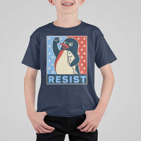 Funny Penguin Resist Graphic T Shirt For Kid Resist Protest Against Tariffs