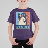 Funny Penguin Resist Graphic T Shirt For Kid Resist Protest Against Tariffs