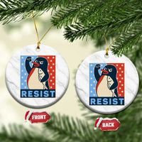 Funny Penguin Resist Graphic Ceramic Ornament Resist Protest Against Tariffs - Wonder Print Shop