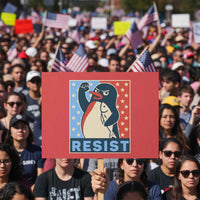 Funny Penguin Resist Graphic Protest Sign Resist Protest Against Tariffs - Wonder Print Shop