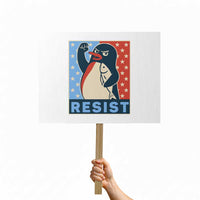 Funny Penguin Resist Graphic Protest Sign Resist Protest Against Tariffs - Wonder Print Shop