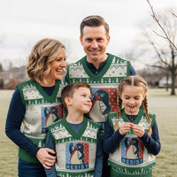 Funny Penguin Resist Graphic V-Neck Knit Sweater Vest Resist Protest Against Tariffs - Wonder Print Shop