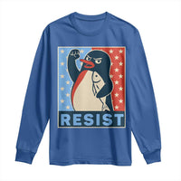 Funny Penguin Resist Graphic Long Sleeve Shirt Resist Protest Against Tariffs