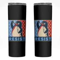 Funny Penguin Resist Graphic Skinny Tumbler Resist Protest Against Tariffs