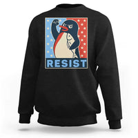 Funny Penguin Resist Graphic Sweatshirt Resist Protest Against Tariffs