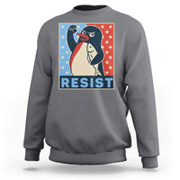 Funny Penguin Resist Graphic Sweatshirt Resist Protest Against Tariffs