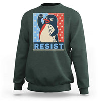 Funny Penguin Resist Graphic Sweatshirt Resist Protest Against Tariffs