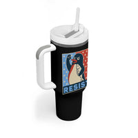 Funny Penguin Resist Graphic Tumbler With Handle Resist Protest Against Tariffs