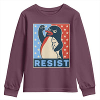 Funny Penguin Resist Graphic Youth Sweatshirt Resist Protest Against Tariffs