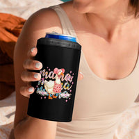 Pink Floral Mama Goose 4 in 1 Can Cooler Tumbler Retro Botanical Mom Mothers Day