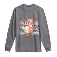 Pink Floral Mama Goose Long Sleeve Shirt Retro Botanical Mom Mothers Day