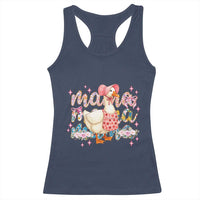 Pink Floral Mama Goose Racerback Tank Top Retro Botanical Mom Mothers Day