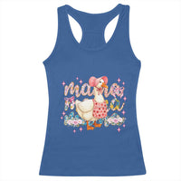 Pink Floral Mama Goose Racerback Tank Top Retro Botanical Mom Mothers Day