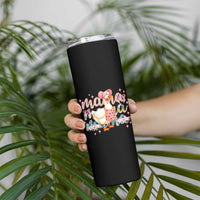 Pink Floral Mama Goose Skinny Tumbler Retro Botanical Mom Mothers Day