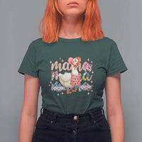Pink Floral Mama Goose T Shirt For Women Retro Botanical Mom Mothers Day