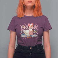 Pink Floral Mama Goose T Shirt For Women Retro Botanical Mom Mothers Day
