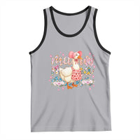 Pink Floral Mama Goose Tank Top Retro Botanical Mom Mothers Day