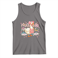 Pink Floral Mama Goose Tank Top Retro Botanical Mom Mothers Day