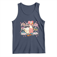 Pink Floral Mama Goose Tank Top Retro Botanical Mom Mothers Day