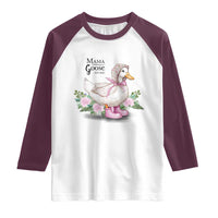 Mama Goose Est 2025 Raglan Shirt Vintage New Mom Mothers Day