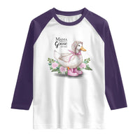 Mama Goose Est 2025 Raglan Shirt Vintage New Mom Mothers Day