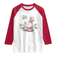 Mama Goose Est 2025 Raglan Shirt Vintage New Mom Mothers Day