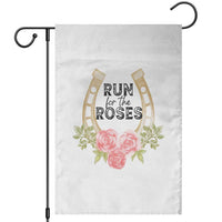 Ky Derby Horse Racing Garden Flag Horses and Roses
