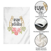 Ky Derby Horse Racing Garden Flag Horses and Roses