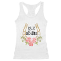 Ky Derby Horse Racing Racerback Tank Top Horses and Roses