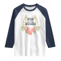 Ky Derby Horse Racing Raglan Shirt Horses and Roses