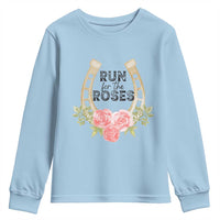 Ky Derby Horse Racing Youth Sweatshirt Horses and Roses