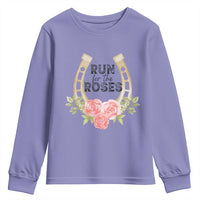 Ky Derby Horse Racing Youth Sweatshirt Horses and Roses