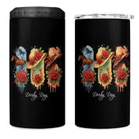 Ky Derby Day 4 in 1 Can Cooler Tumbler Horse Racing Nice Hat Mint Julep and Roses