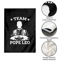 Team Pope Leo XIV Garden Flag Vintage Catholic Faith Historical Religious Support