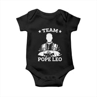 Team Pope Leo XIV Baby Onesie Vintage Catholic Faith Historical Religious Support