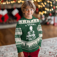 Team Pope Leo XIV Ugly Christmas Sweater Vintage Catholic Faith Historical Religious Support