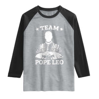 Team Pope Leo XIV Raglan Shirt Vintage Catholic Faith Historical Religious Support