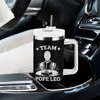 Team Pope Leo XIV Tumbler With Handle Vintage Catholic Faith Historical Religious Support