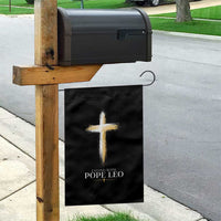 I Stand With Pope Leo Brushstroke Cross Garden Flag Religious Christian Witness