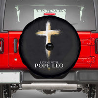 I Stand With Pope Leo Brushstroke Cross Spare Tire Cover Religious Christian Witness