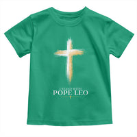 I Stand With Pope Leo Brushstroke Cross Toddler T Shirt Religious Christian Witness