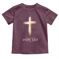 I Stand With Pope Leo Brushstroke Cross Toddler T Shirt Religious Christian Witness