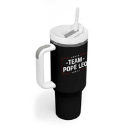 Team Pope Leo XIV Tumbler With Handle Catholic Pride Religious Faith Solidarity