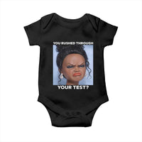 Funny You Rushed Through Your Test Doll Face Meme Baby Onesie Teacher Reaction Humor Testing Day